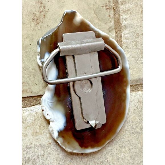 Geode Agate Slab Belt Buckle Large Fancy Western Vintage - Picture 3 of 6